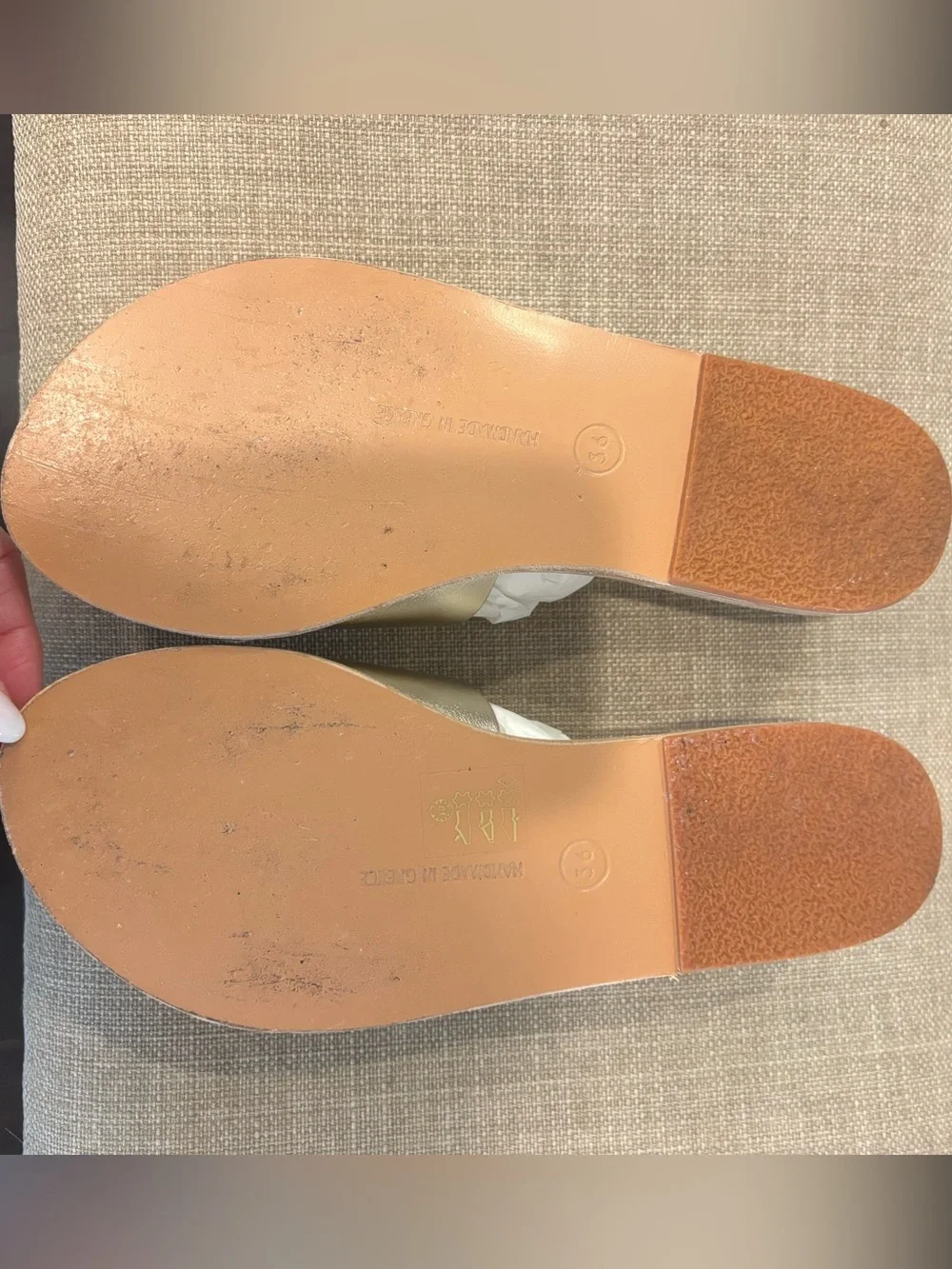 Ancient Greek Sandals Metallic platinum Slide Sandals- tagete